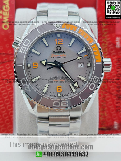 omega seamaster grey dial titanium watch